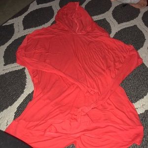 Long sleeve hooded blouse